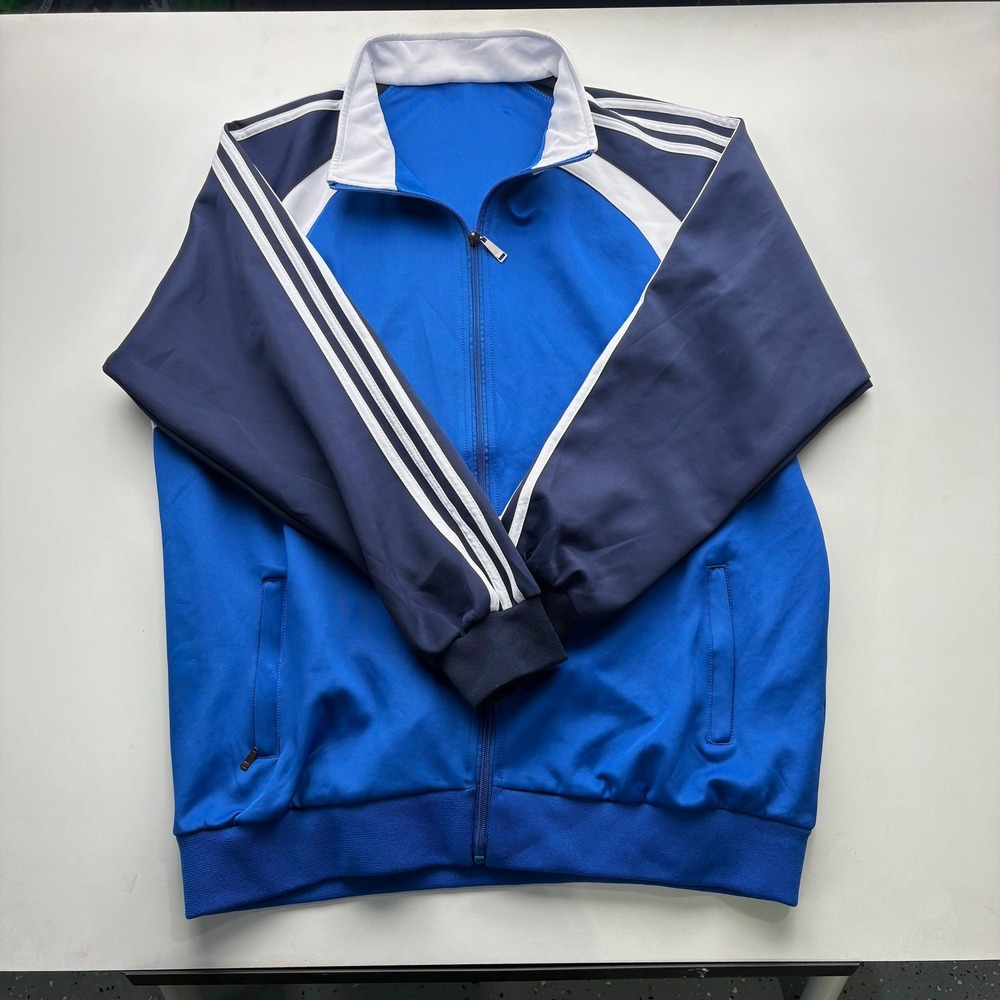 Mens Blue Navy Adidas (COPY) Track Jacket Full‎ Zip Athletic Sports Size XL
